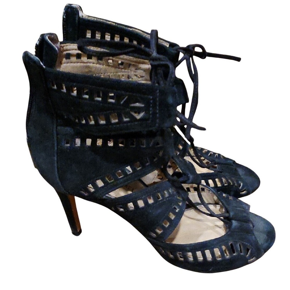 Antonio Milano Shoes‎ Womens 6 M Suede Leather High Heels Black